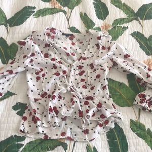 Topshop cherry blouse